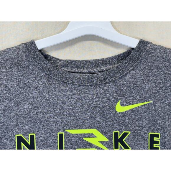 Nike 3 Brand Dri-Fit T-shirt Youth Large Gray Yellow - Picture 2 of 16